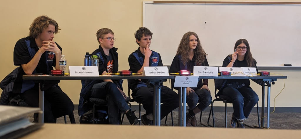 Walter Payton's quizbowl team competing at an IHSA scholastic bowl tournament.