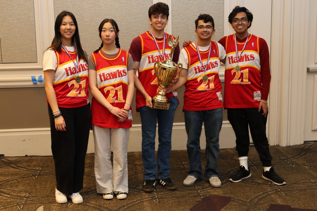 Barrington, the champions of the 2024 PACE NSC, pose with their first-place trophy.